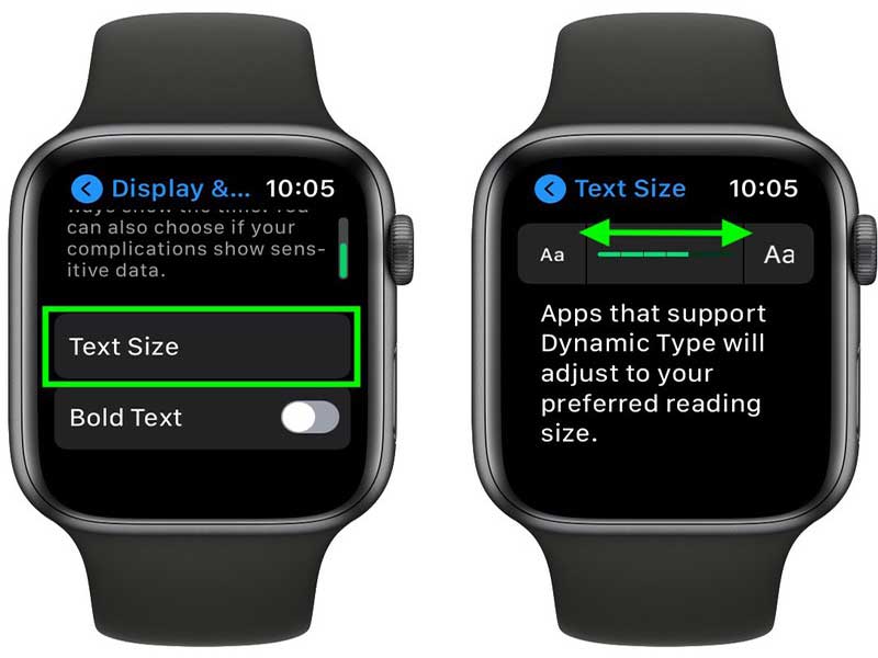 چطوری اندازه متن رو در Apple Watch افزایش بدیم؟ ( تغییر اندازه فونت در اپل واچ )