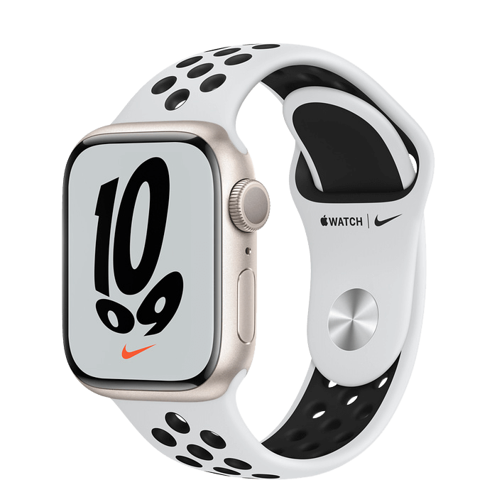 اپل واچ سری 7 آلومینیوم استارلایت با بند Nike اسپورت